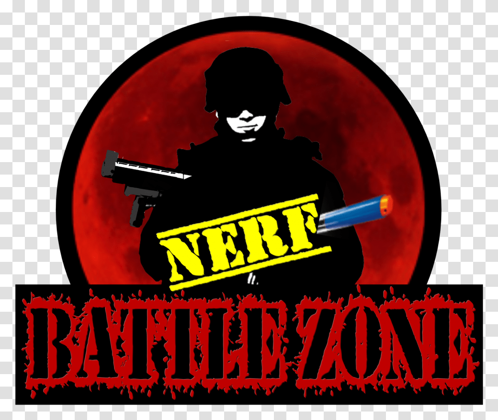 Battle Zone Nerf Dart Warz Birthday Party Denver Pueblo Nerf Battle Zone Logo, Poster, Advertisement, Person, Text Transparent Png