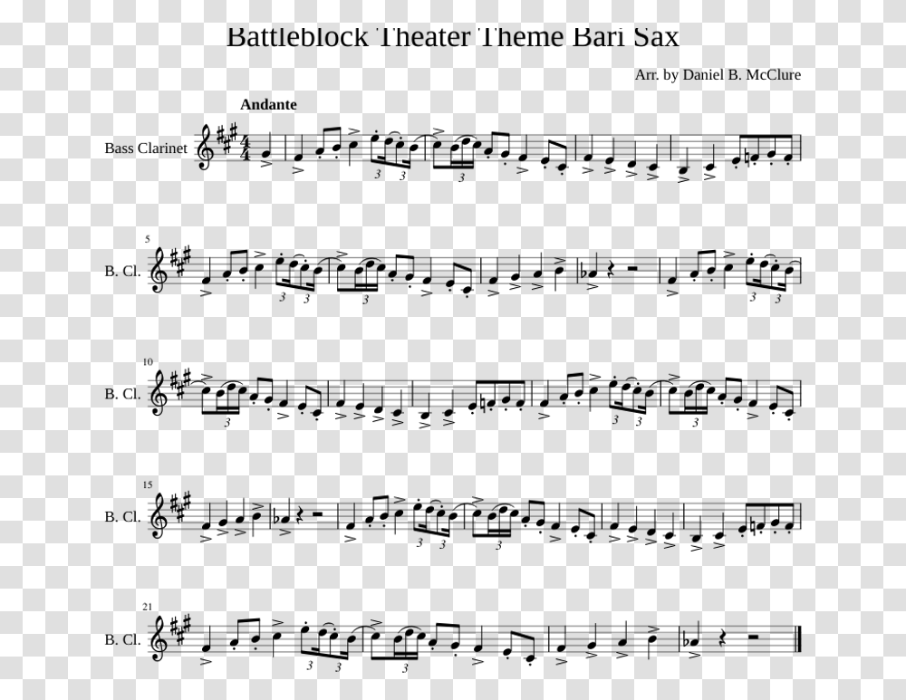 Battleblock Theater Theme Bari Sax Sheet Music For Donkey Kong Island Swing Sheet Music, Gray, World Of Warcraft Transparent Png