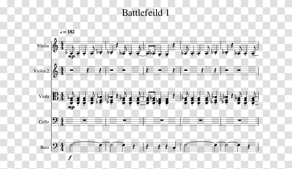 Battlefield 1 Hanukkah Oh Hanukkah Violin Sheet Music, Gray, World Of Warcraft Transparent Png