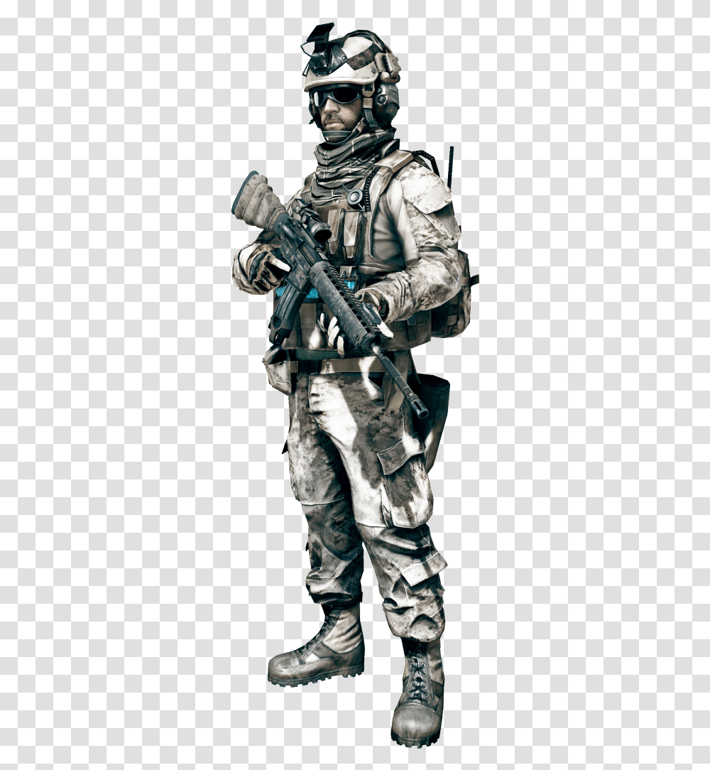 Battlefield 3 Assault Class, Helmet, Person, Military, Military Uniform Transparent Png