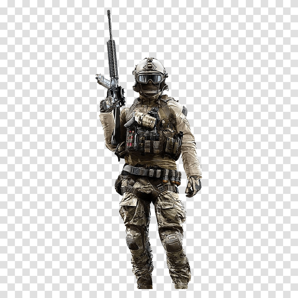 Battlefield 4 Assault Soldier, Person, Helmet, Military Uniform Transparent Png
