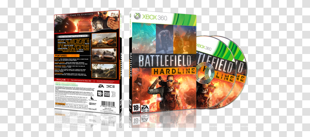 Battlefield Hardline Xbox 360 Box Art Battlefield Hardline, Person, Human, Sunglasses, Accessories Transparent Png
