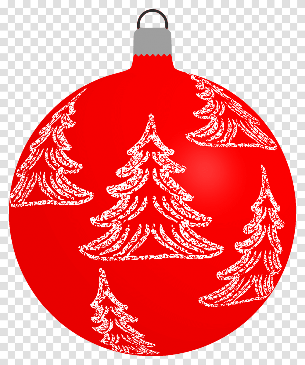 Baubles Christmas Decorations Red, Ornament, Pattern, Fractal, Lighting Transparent Png