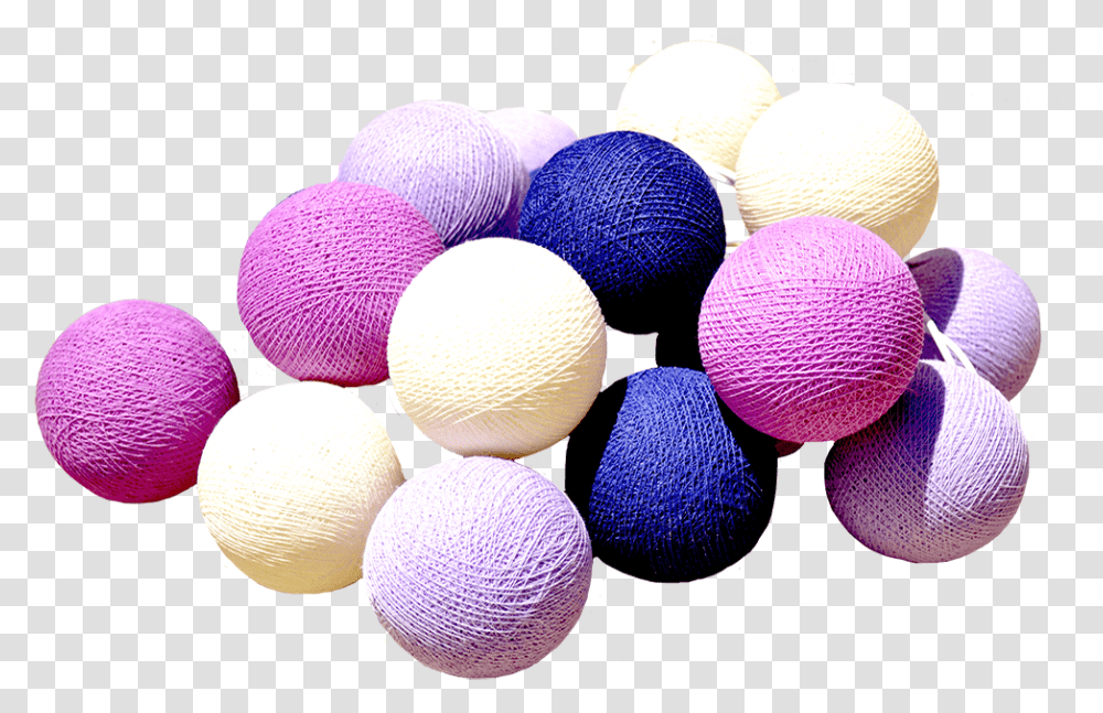Baumwollkugel Lichterkette Fire Cotton Ball Light Chain Cotton Ball Lights, Sphere, Purple, Yarn, Wool Transparent Png