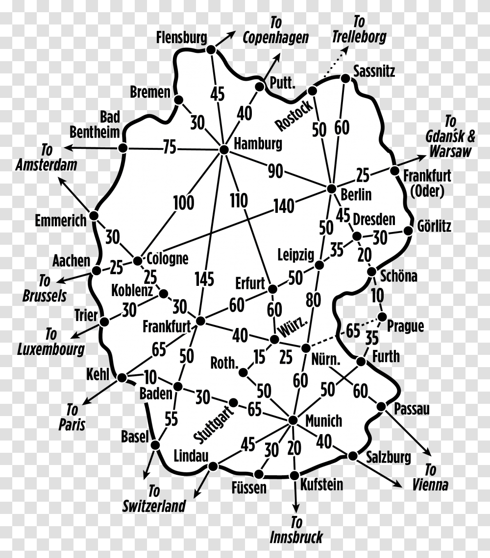Bavaria Rail Map Of Germany, Diagram, Plot, Atlas, Bonfire Transparent Png