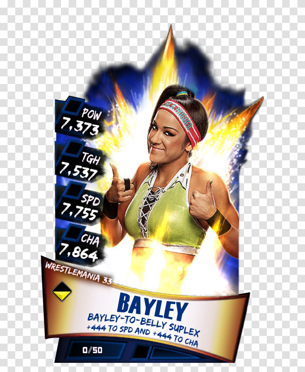Bayley S3 14 Wrestlemania33 Alexa Bliss Wwe Supercard, Person, Poster, Advertisement, Flyer Transparent Png