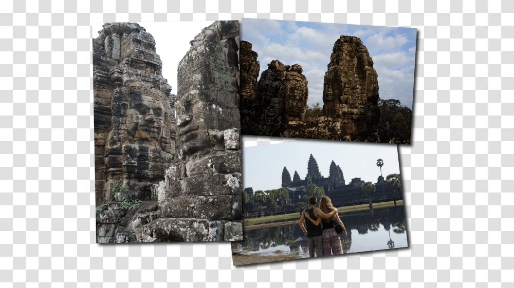 Bayon Ruins, Person, Outdoors, Nature, Collage Transparent Png