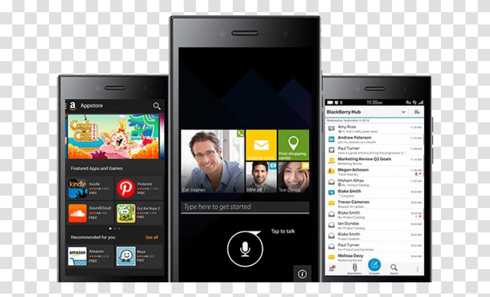 Bb Leap Features Blackberry, Person, Human, Phone, Electronics Transparent Png