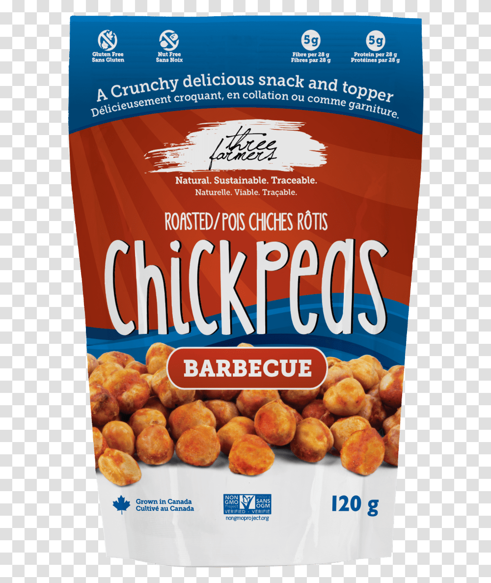 Bbq Flavoured Chickpea Roasted Chickpeas Three Farmers, Fried Chicken, Food, Nuggets, Snack Transparent Png