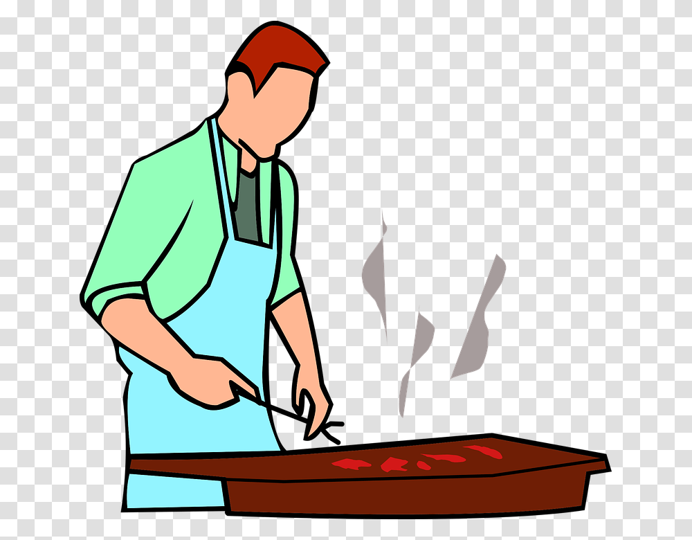 Bbq Grill Clipart Cooking Food Clipart, Person, Human, Chef, Game Transparent Png