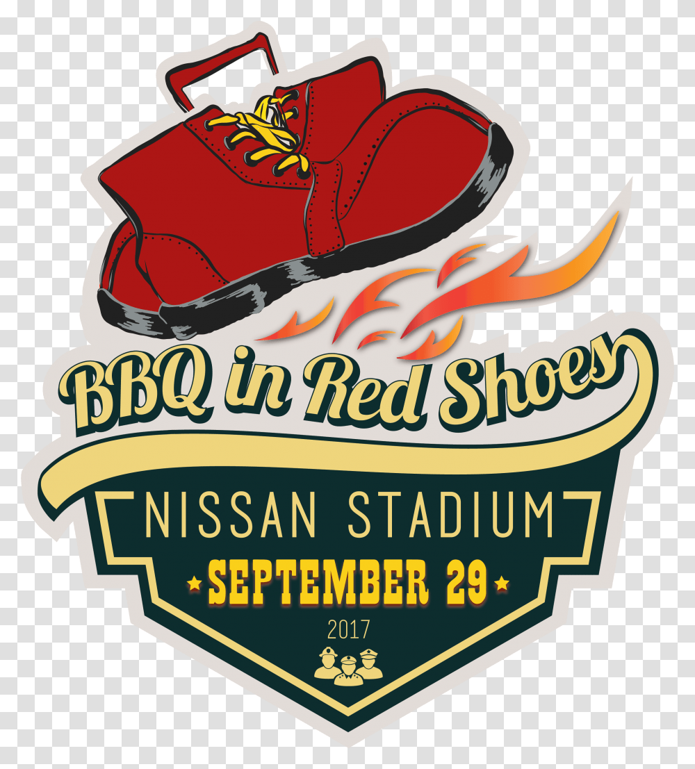 Bbq In Red Shoes Logo, Trademark, Poster, Advertisement Transparent Png