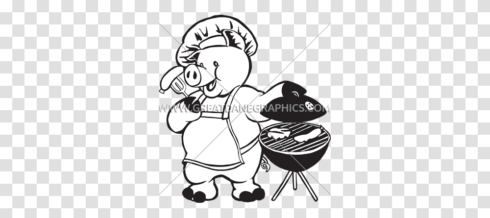 Bbq Pig Grilling Production Ready Artwork For T Shirt Printing, Chef, Food, Chair, Furniture Transparent Png