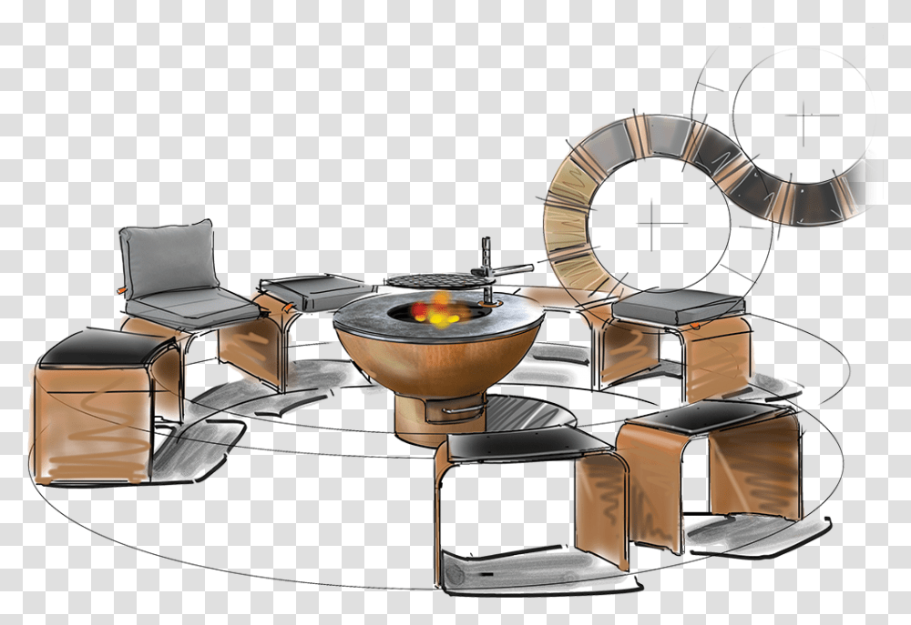 Bbq Pit Clipart End Table, Furniture, Tabletop, Clock Tower, Building Transparent Png