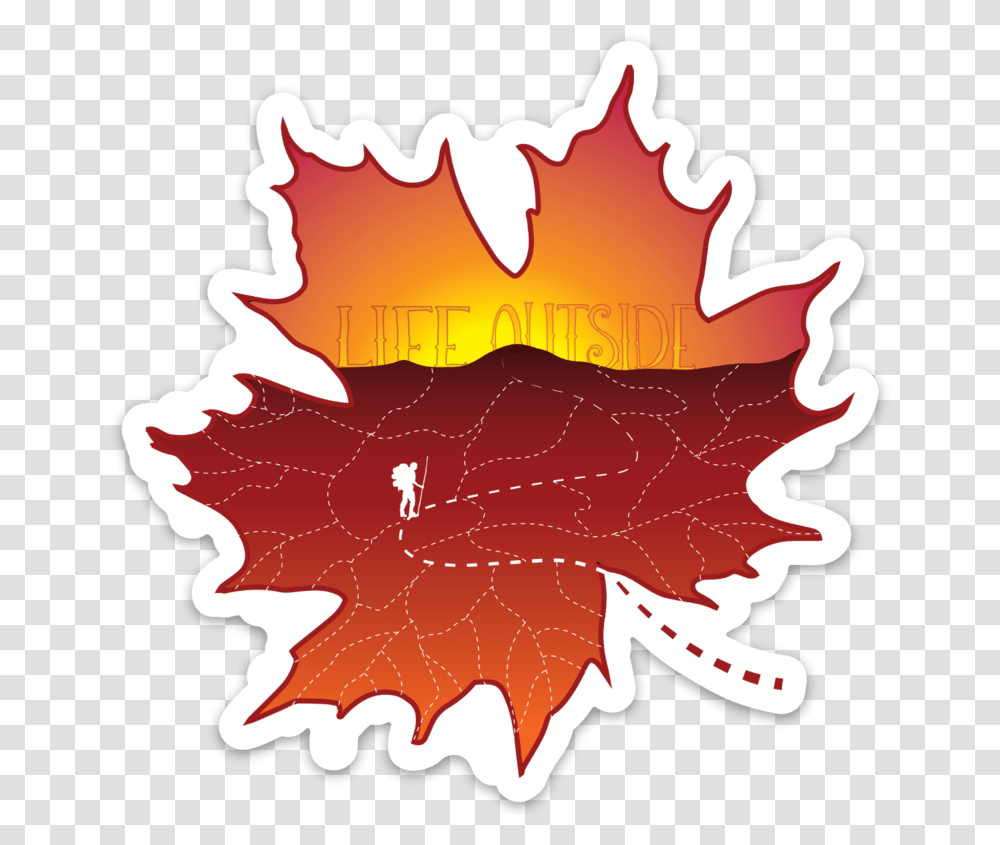 Bcoutdoors Life Outside Fall Leaf Hiking Sticker Lovely, Plant, Fire, Flame, Tree Transparent Png