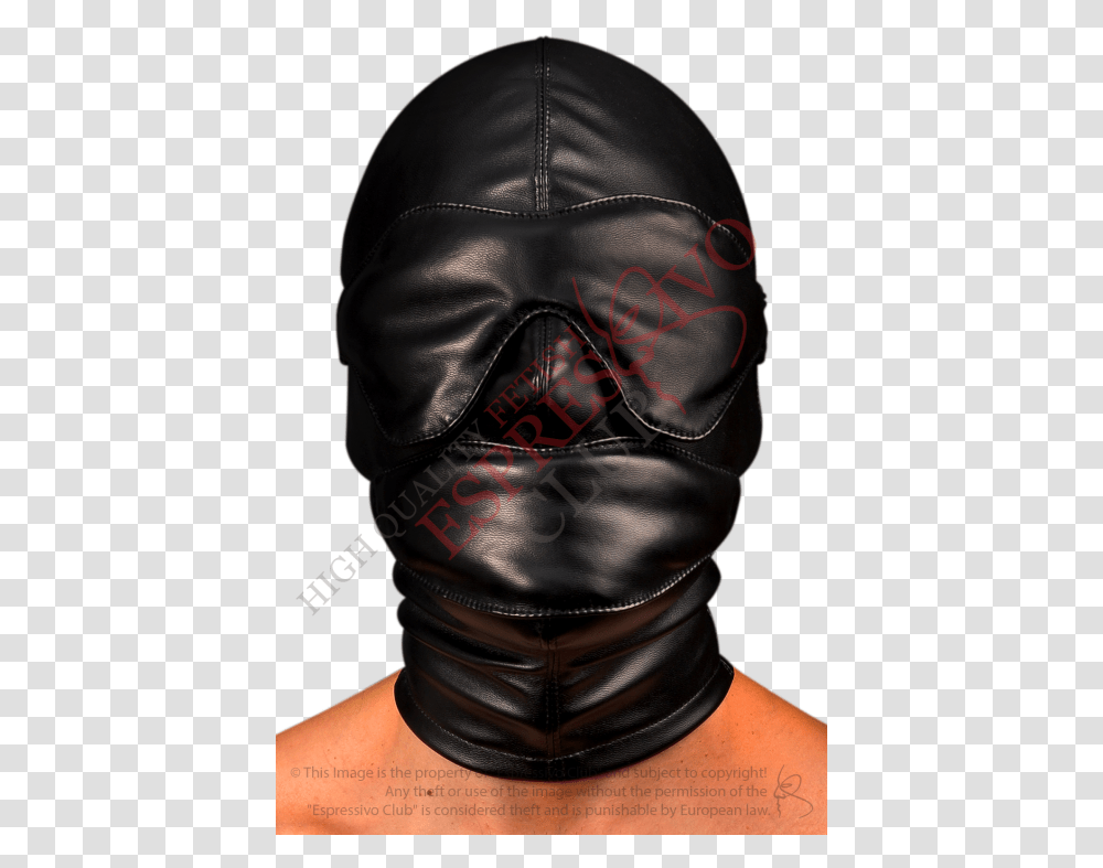 Bdsm Gear For Men Leather Bondage Hood With Soft Blindfold Mask, Apparel, Person, Human Transparent Png