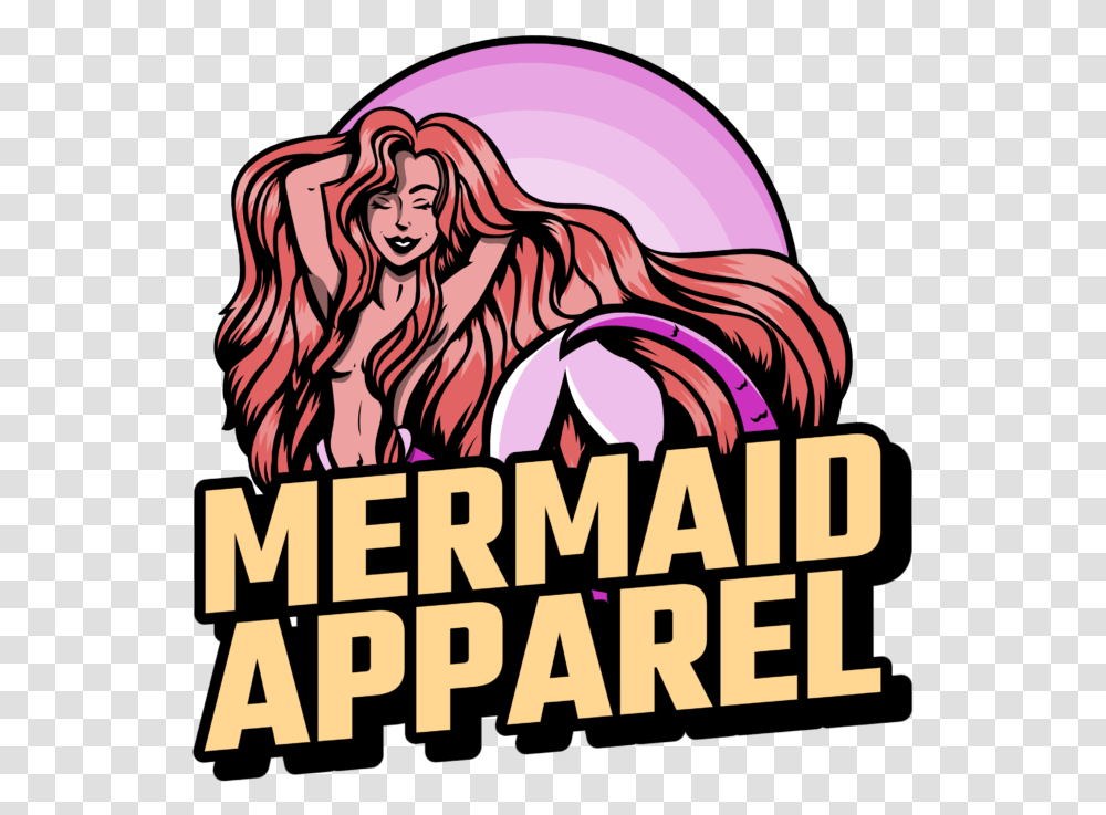 Beach Apparel Brand Logo Maker Featuring A Mermaid Logo Clothing, Poster, Advertisement, Word Transparent Png
