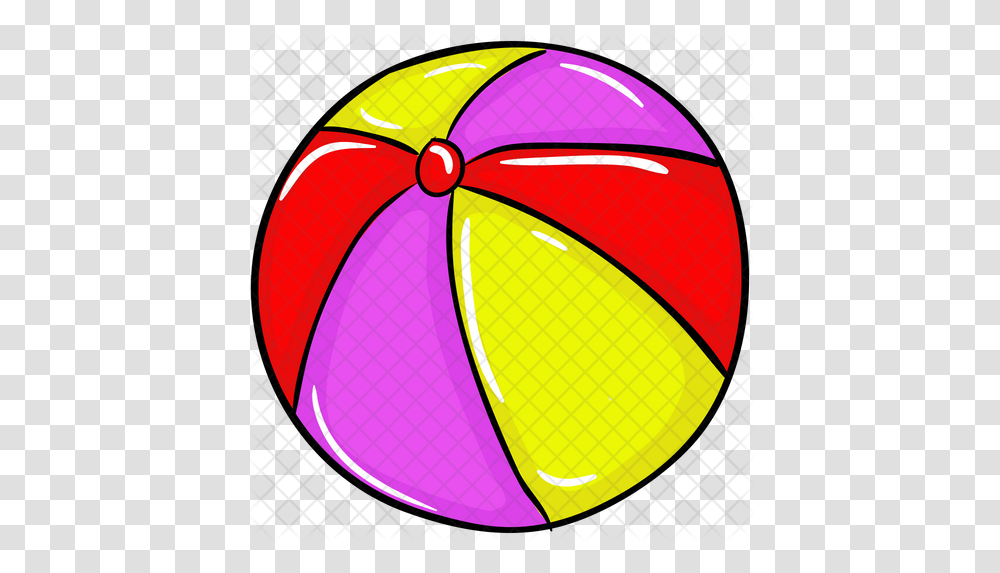 Beach Ball Icon Of Doodle Style Circle, Sphere, Balloon, Ornament, Pattern Transparent Png