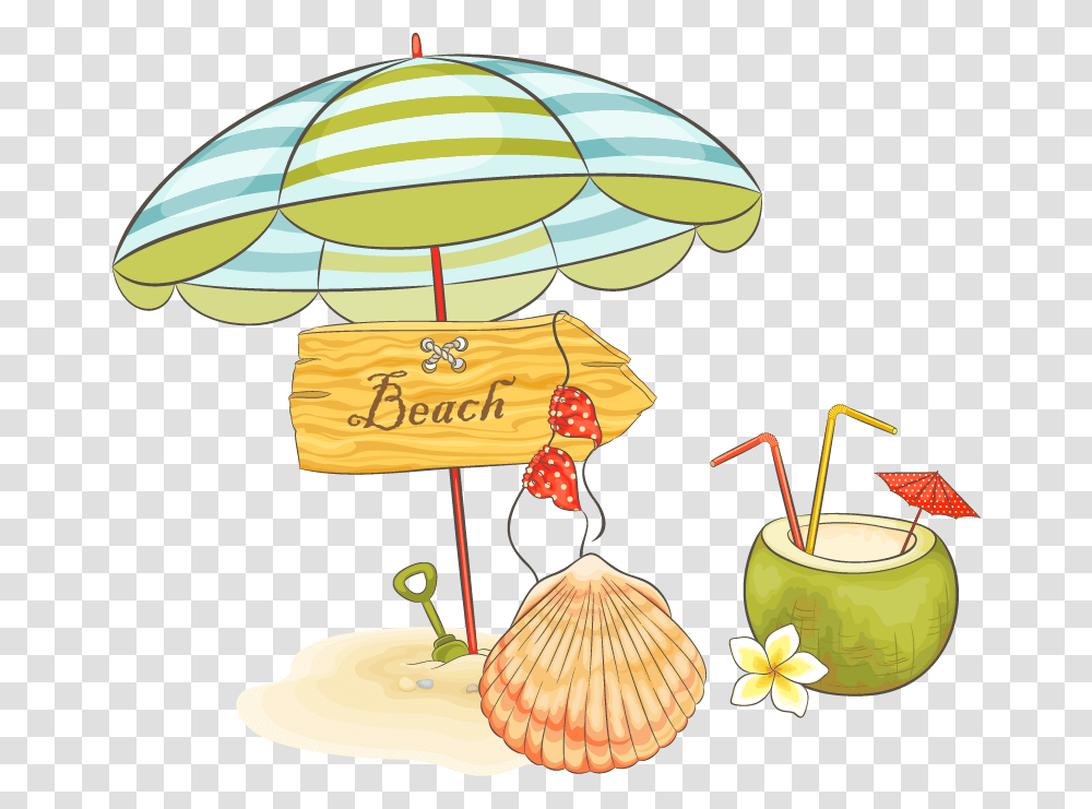 Beach Cartoon, Lamp, Patio Umbrella, Garden Umbrella, Canopy Transparent Png