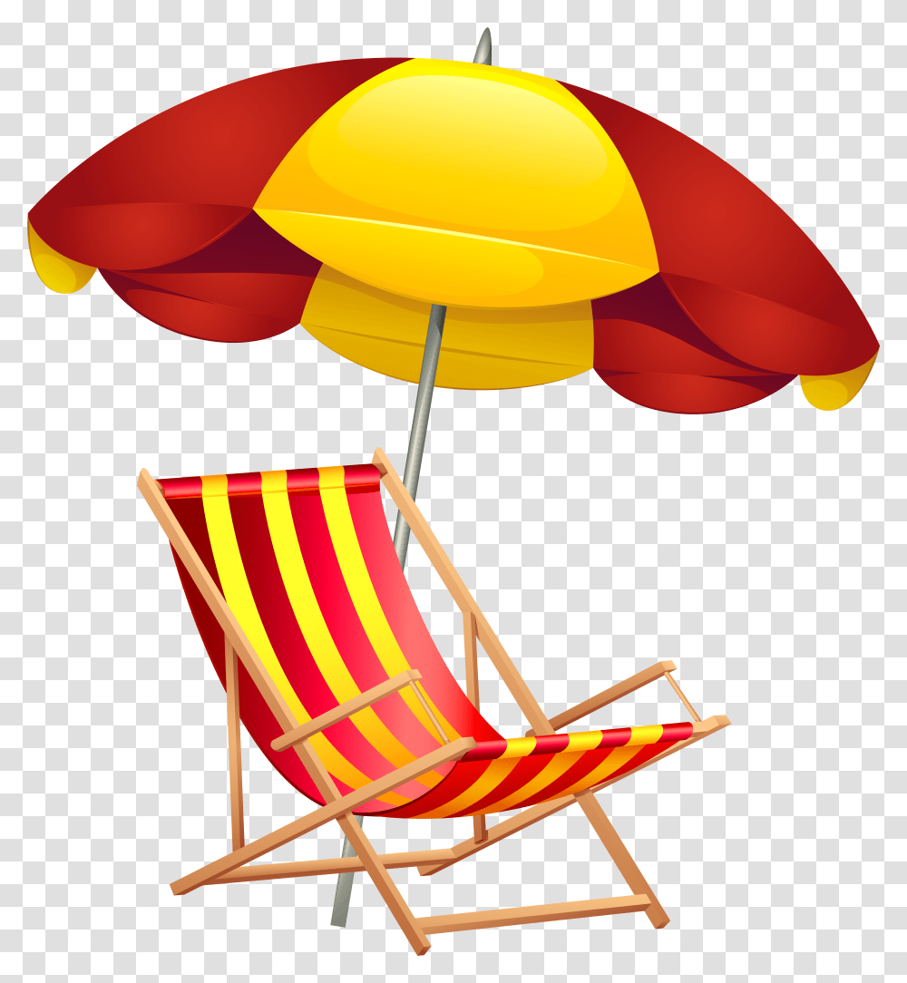 Beach Chair And Umbrella Clip Art Image, Furniture, Table, Aircraft, Vehicle Transparent Png