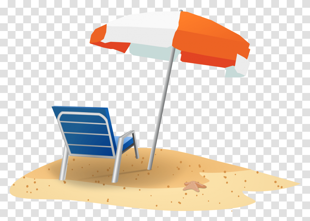 Beach Chair And Umbrella Clipart, Furniture, Table, Patio Umbrella Transparent Png