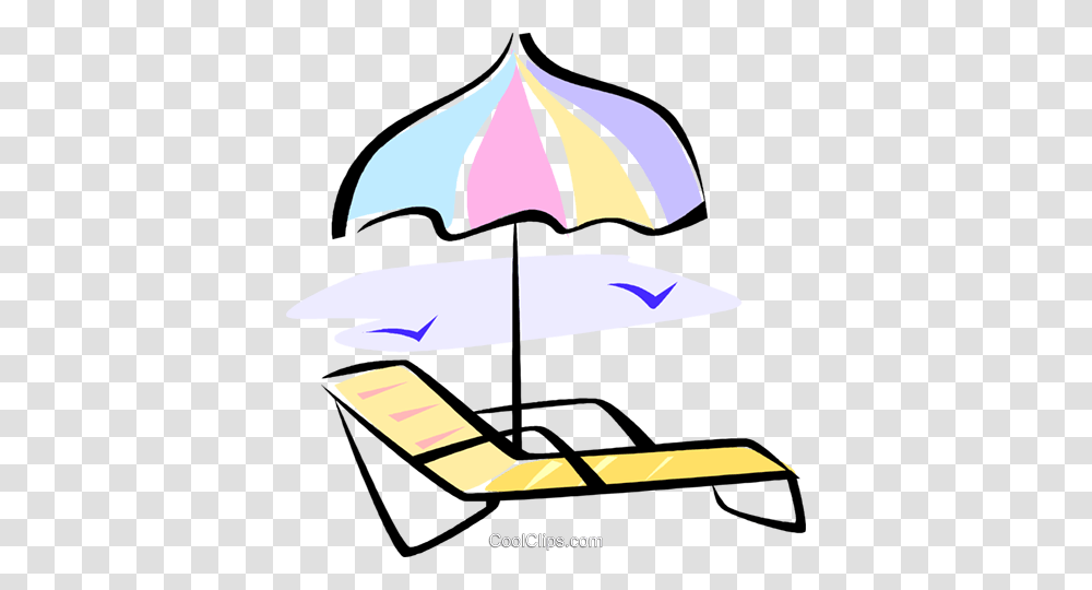 Beach Chair And Umbrella Royalty Free Vector Clip Art Illustration, Canopy, Patio Umbrella, Garden Umbrella, Label Transparent Png