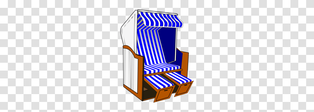 Beach Chair With Blue Striped Awning Clip Art, Furniture, Rocking Chair, Flag Transparent Png