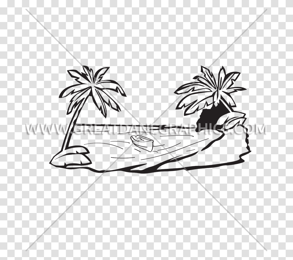 Beach Clipart Drawing Line Art, Plant, Bow, Palm Tree, Arecaceae Transparent Png