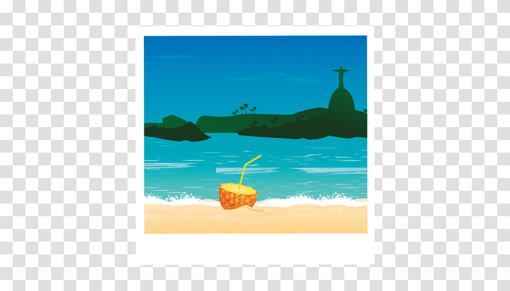 Beach Cocktail Image Cartoon, Nature, Outdoors, Water, Sea Transparent Png