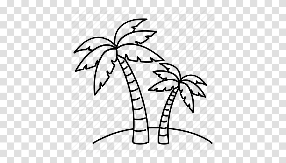 Beach Coconut Palm Tree Palms Sea Summer Tree Icon, Architecture, Building Transparent Png