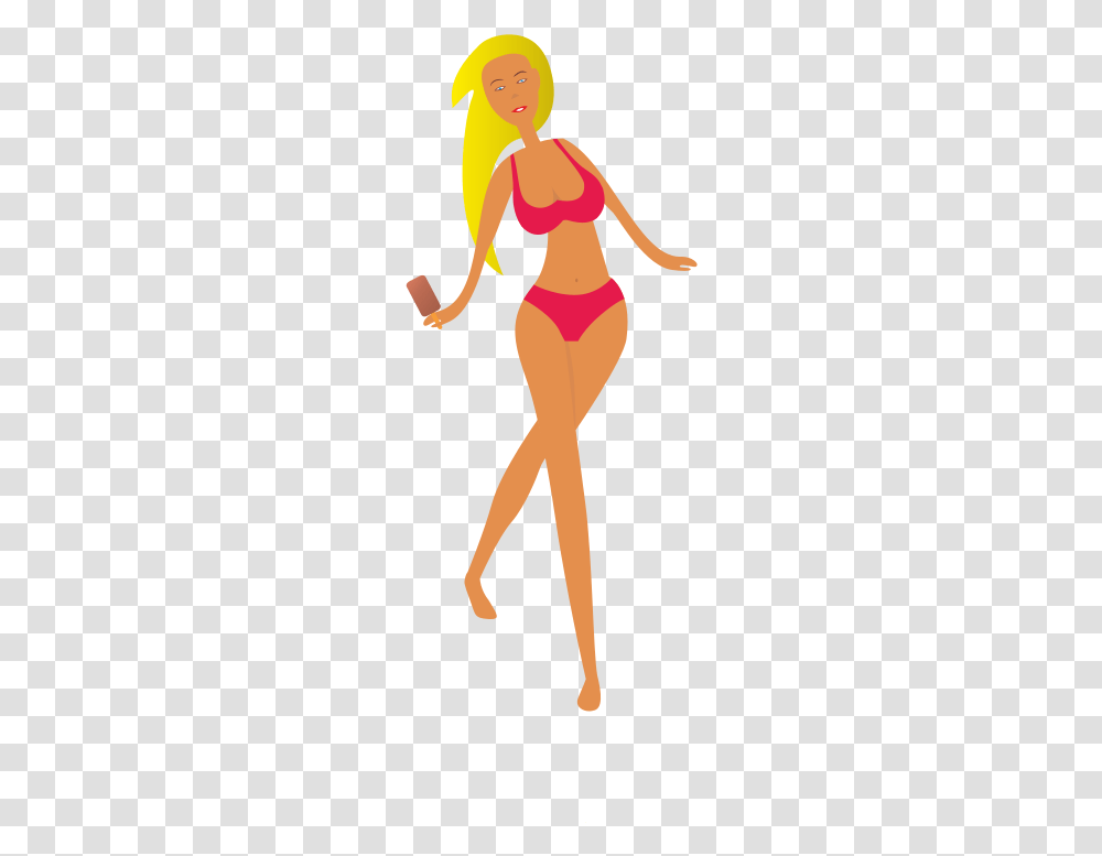 Beach Girl Cartoon Beach Girl, Person, Human, Apparel Transparent Png