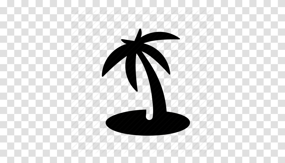 Beach Holiday Island Palm Sand Sea Summer Vacation Icon, Piano, Machine, Silhouette, Tarmac Transparent Png