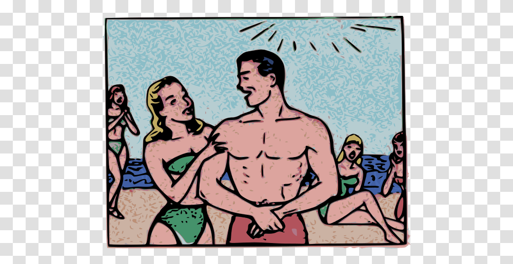 Beach People 1950s, Poster, Advertisement, Person, Book Transparent Png