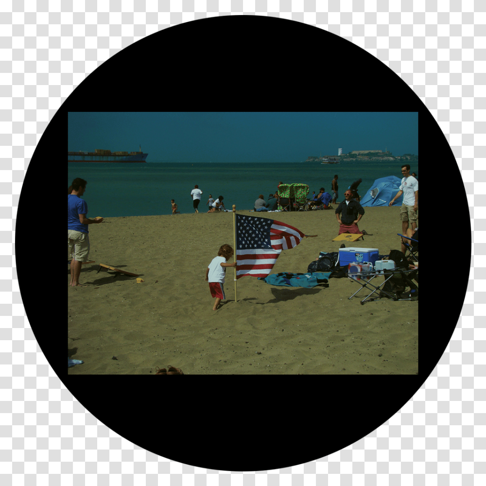 Beach, Person, Flag, Camping Transparent Png