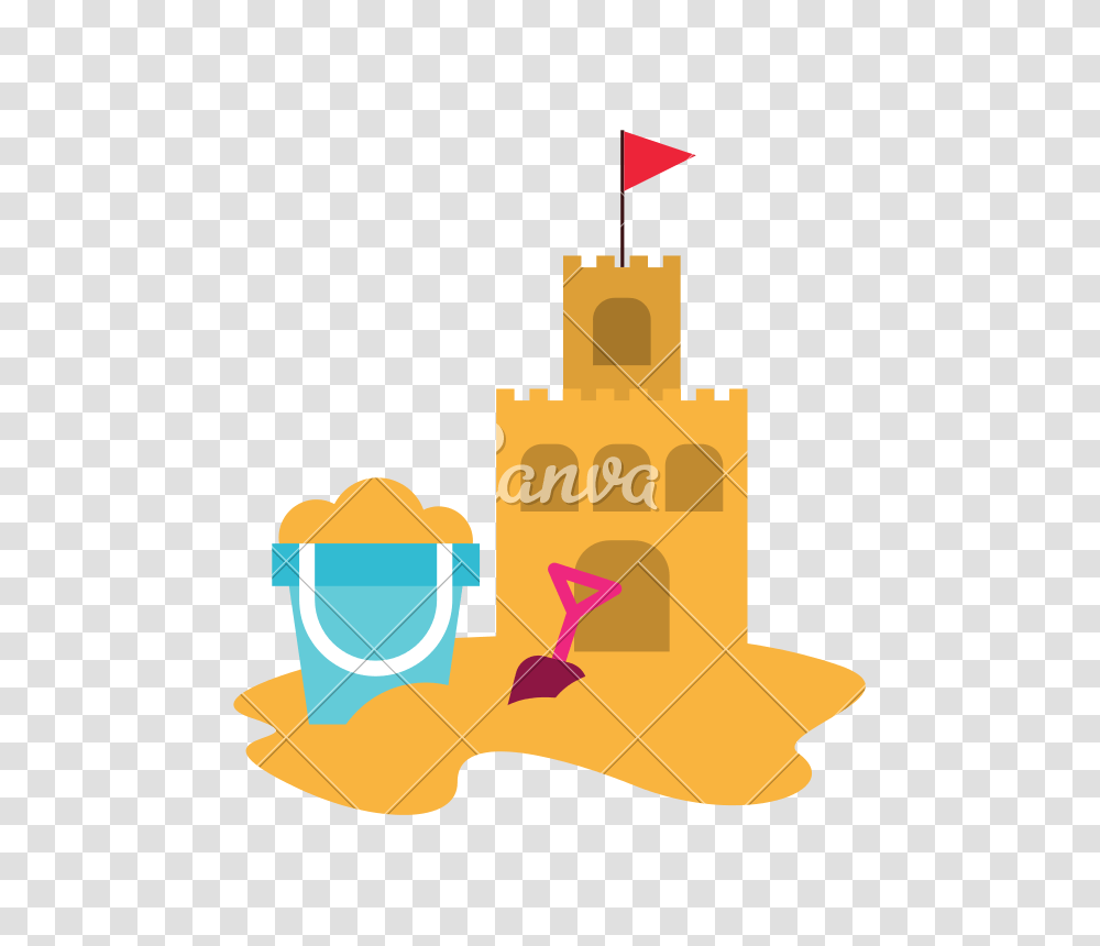 Beach Sandcastle With Sand Bucket, Plot, Number Transparent Png