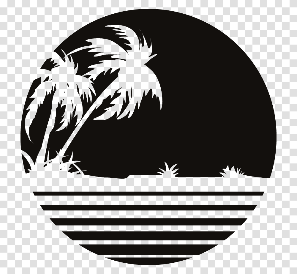 Beach Silhouette Label, Stencil, Logo, Trademark Transparent Png