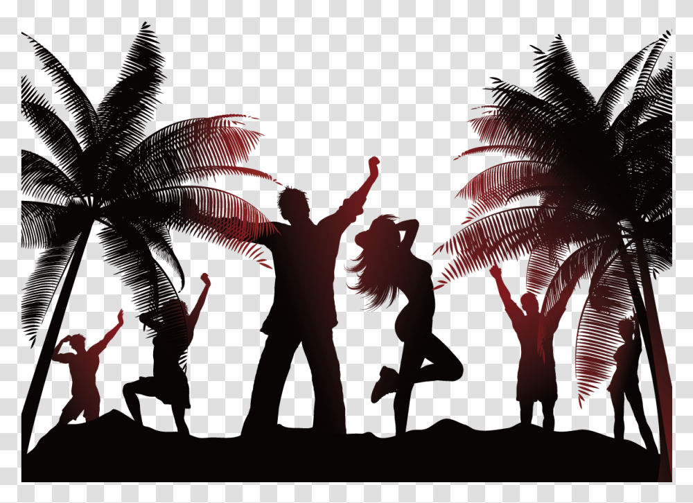 Beach Silhouette Silhouette Beach Party, Poster, Advertisement, Stage Transparent Png