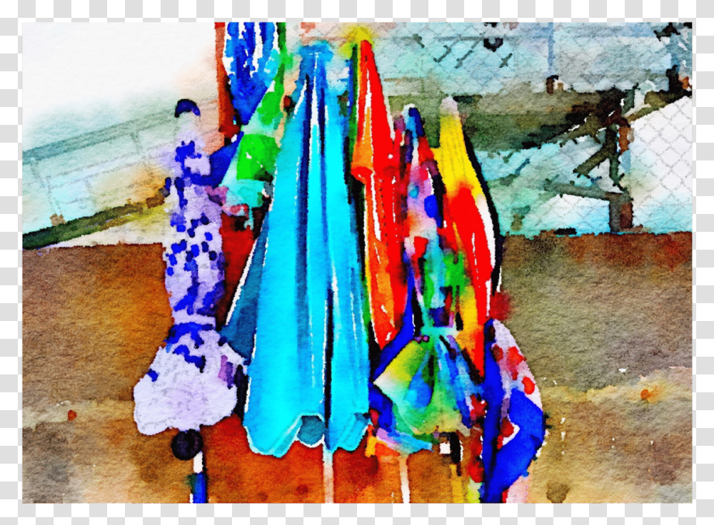 Beach Umbrella 102b Notecard Modern Art, Apparel, Canvas, Painting Transparent Png