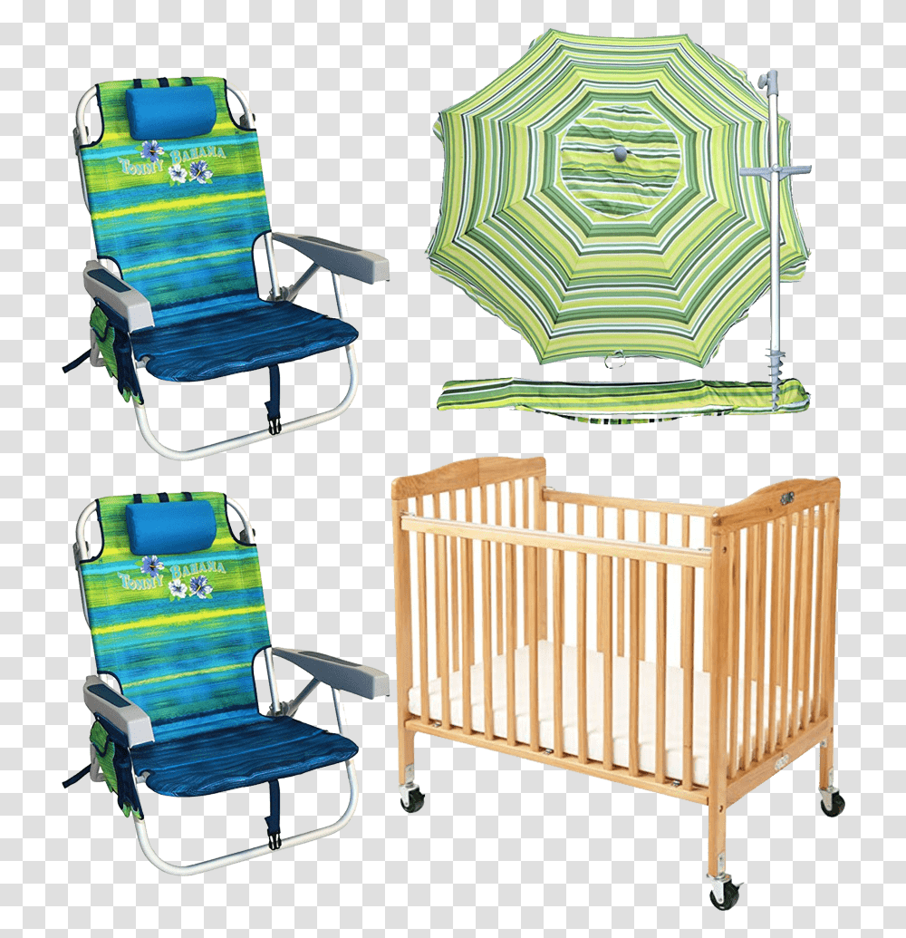 Beach Umbrella And Chair Chaise De Plage Sac Dos, Furniture, Crib, Cradle Transparent Png