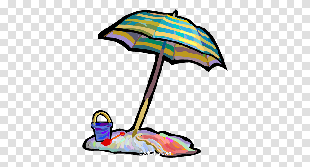 Beach Umbrella With Pail And Shovel Royalty Free Vector Clip Art, Canopy, Patio Umbrella, Garden Umbrella, Helmet Transparent Png