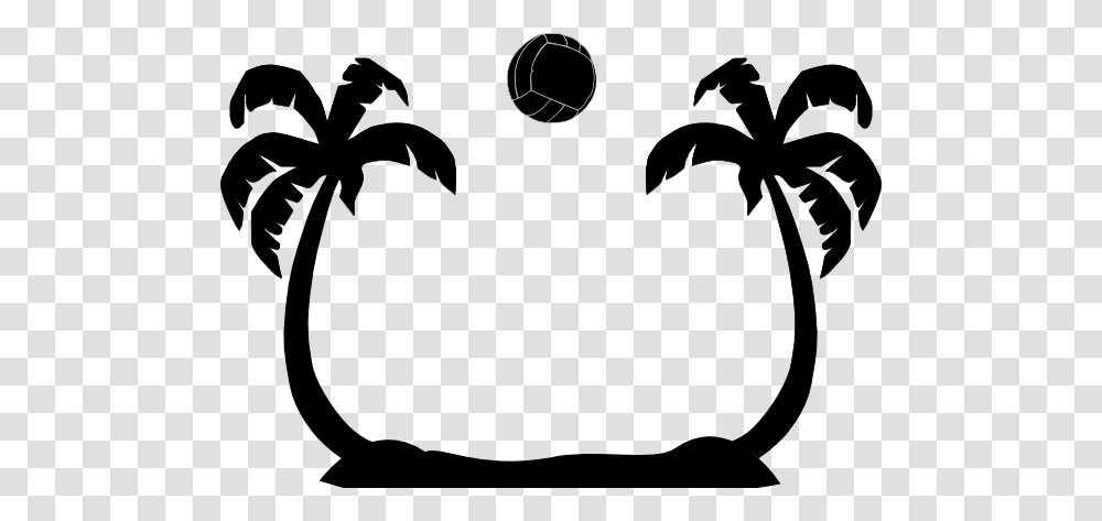 Beach Volleyball Palms Clip Art, Stencil, Footprint Transparent Png