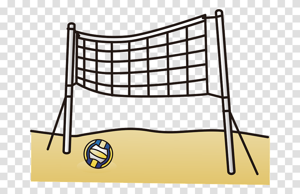 Beach Volleyball Sports Clipart Net, Crib, Furniture, Fence, Barricade Transparent Png
