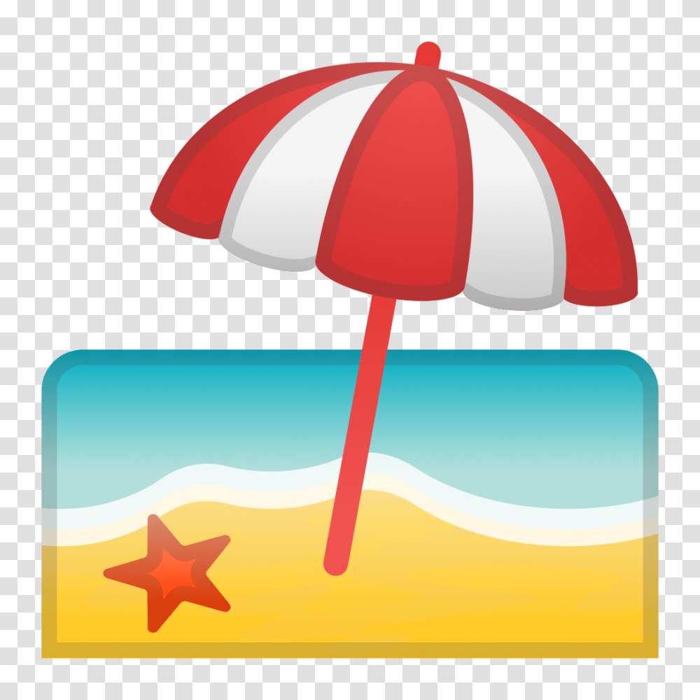 Beach With Umbrella Icon Noto Emoji Travel Places Iconset Google, Lamp, Lampshade, Canopy Transparent Png