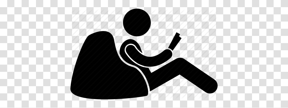 Beanbag Book Floor Home Man Newspaper Reading Icon, Piano, Leisure Activities, Musical Instrument, Musician Transparent Png