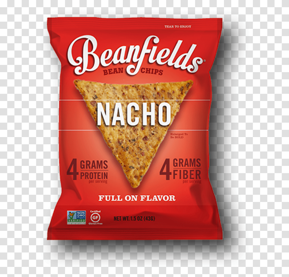 Beanfields Snacks Nacho Bag Pizza Cheese, Food, Advertisement, Bread, Flyer Transparent Png