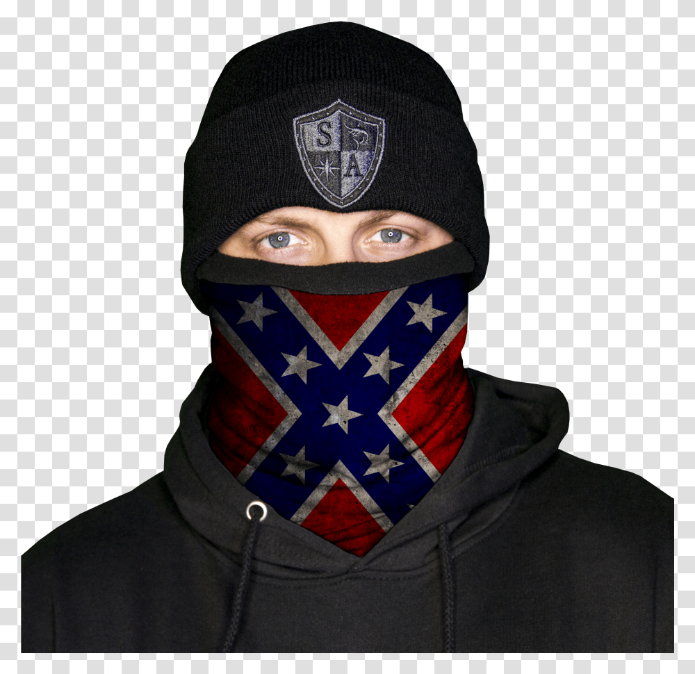 Beanie Fleece Rebel Flag Pack Face Shields Black Transparent Png