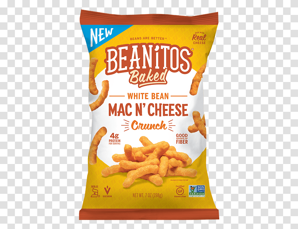 Beanitos Baked Mac N Cheese Beanitos Mac And Cheese Crunch, Food, Snack, Fried Chicken, Fries Transparent Png
