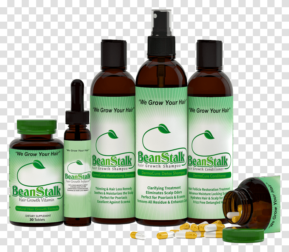 Beanstalk Hair Growth Products Review, Bottle, Cosmetics, Aftershave, Perfume Transparent Png