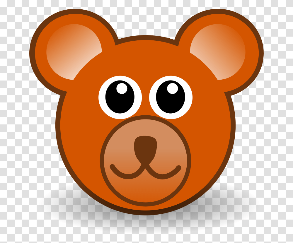 Bear 003 Head Cartoon Brown, Animals, Piggy Bank, Mammal, Food Transparent Png
