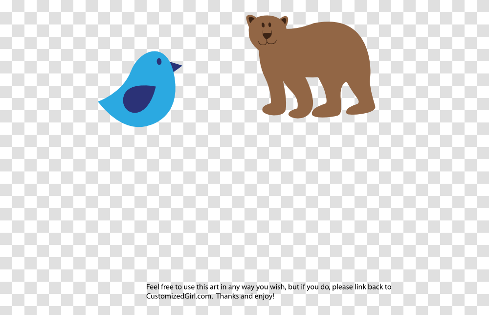 Bear And Bird Clip Art Animales Tiernos En Caricatura, Wildlife, Mammal, Bluebird Transparent Png