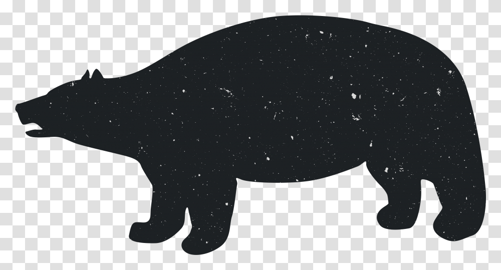 Bear Animal Black And White Bear, Silhouette, Mammal, Wildlife, Black Bear Transparent Png